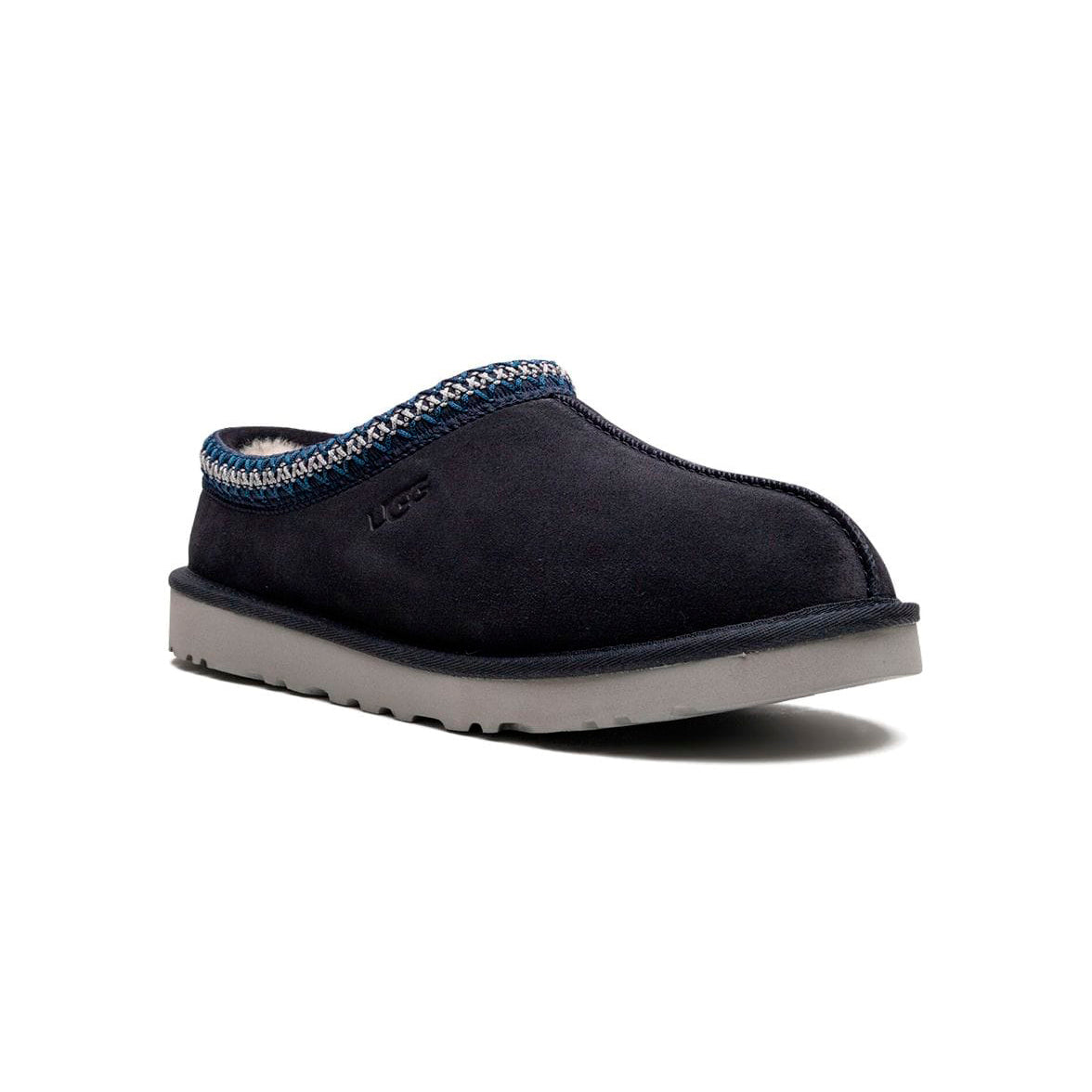 UGG Tasman Black ciabatte chiuse uomo e donna in pelle scamosciata e montone nero, vista frontale