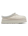 UGG Tazz Seal ciabatte platform uomo e donna in pelle scamosciata e montone grigio, vista laterale