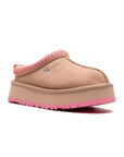 UGG Tazz Love '25 Arroyo Tropical Pink ciabatte platform uomo e donna in pelle scamosciata e montone rosa, vista frontale