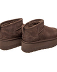 UGG Classic Ultra Mini Platform Brown stivaletti con zeppa uomo e donna marrone, dettaglio suola