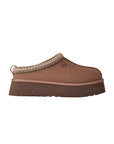 UGG Tazz Rocky Oak ciabatte platform donna in pelle scamosciata e montone marrone quercia, vista laterale