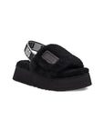 UGG Disco Slide Black ciabatte uomo e donna in montone nero, vista frontale