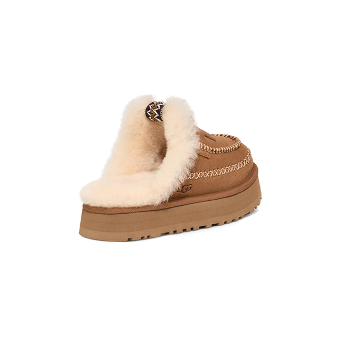 UGG Disquette Alpine Chestnut sabot donna in pelle scamosciata e montone marrone chestnut, dettaglio suola