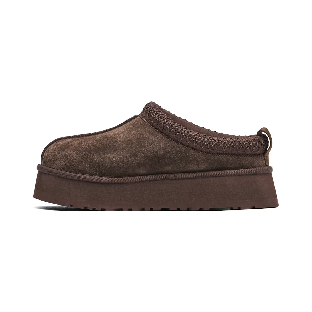 UGG Tazz Cacao ciabatte platform uomo e donna in pelle scamosciata e montone cacao, dettaglio suola