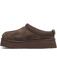 UGG Tazz Cacao ciabatte platform uomo e donna in pelle scamosciata e montone cacao, dettaglio suola
