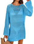 Vianney Abito da Spiaggia Donna – Abito Trasparente in Crochet, Copricostume Estivo Elegante in Maglia