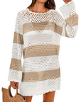 Vianney Abito da Spiaggia Donna – Abito Trasparente in Crochet, Copricostume Estivo Elegante in Maglia