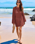 Vianney Abito da Spiaggia Donna – Abito Trasparente in Crochet, Copricostume Estivo Elegante in Maglia