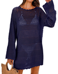 Vianney Abito da Spiaggia Donna – Abito Trasparente in Crochet, Copricostume Estivo Elegante in Maglia