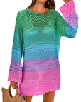 Vianney Abito da Spiaggia Donna – Abito Trasparente in Crochet, Copricostume Estivo Elegante in Maglia