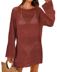 Vianney Abito da Spiaggia Donna – Abito Trasparente in Crochet, Copricostume Estivo Elegante in Maglia