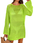 Vianney Abito da Spiaggia Donna – Abito Trasparente in Crochet, Copricostume Estivo Elegante in Maglia