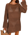 Vianney Abito da Spiaggia Donna – Abito Trasparente in Crochet, Copricostume Estivo Elegante in Maglia
