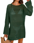 Vianney Abito da Spiaggia Donna – Abito Trasparente in Crochet, Copricostume Estivo Elegante in Maglia