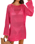 Vianney Abito da Spiaggia Donna – Abito Trasparente in Crochet, Copricostume Estivo Elegante in Maglia