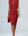 Violet | Abito midi donna con scollo a goccia e arricciature
