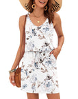 Vestito Donna Ursula – Scollo a V, Spalline Sottili, Taglio Mini e Vita Regolabile con Tasche Estate