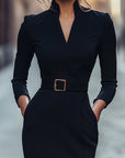 Willow | Abito midi primaverile da donna con cintura e incrocio