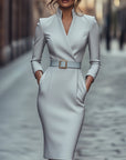Willow | Abito midi primaverile da donna con cintura e incrocio