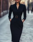 Willow | Abito midi primaverile da donna con cintura e incrocio