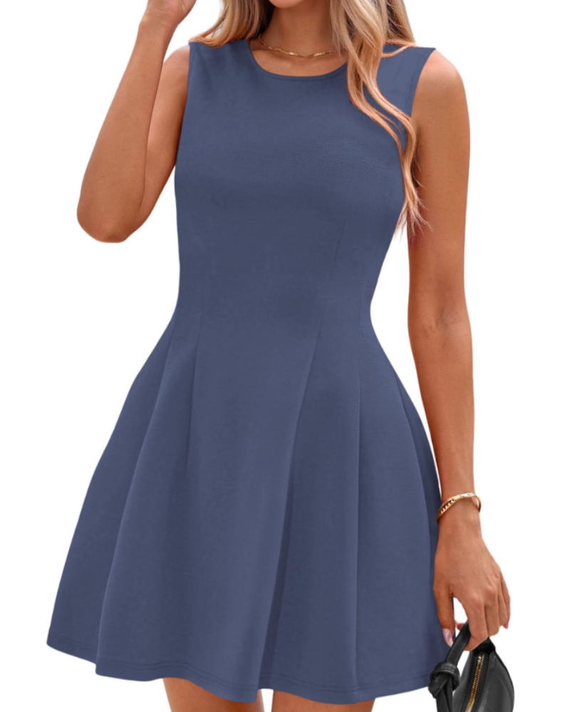 Winona Vestito Corto Donna – Vestito A-Line Elegante Senza Maniche, Taglio Skater Chic Business & Cocktail