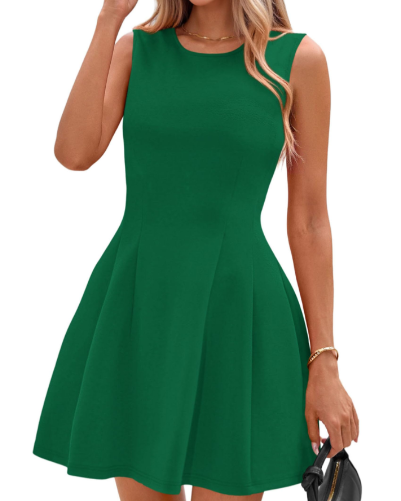 Winona Vestito Corto Donna – Vestito A-Line Elegante Senza Maniche, Taglio Skater Chic Business & Cocktail