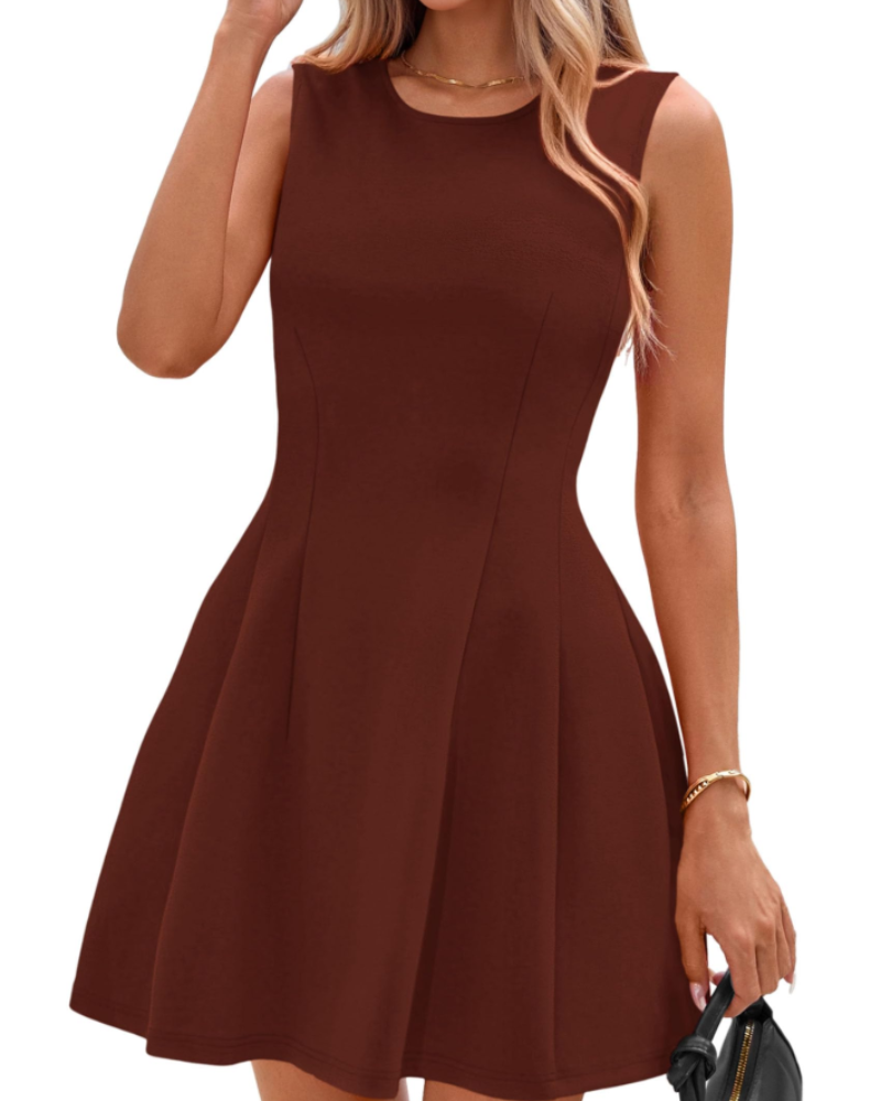 Winona Vestito Corto Donna – Vestito A-Line Elegante Senza Maniche, Taglio Skater Chic Business & Cocktail