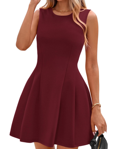 Winona Vestito Corto Donna – Vestito A-Line Elegante Senza Maniche, Taglio Skater Chic Business & Cocktail