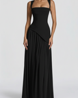 Abito maxi nero indossato, vista completa