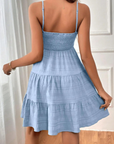 Vestito Mini Estivo da Donna Odelith – Spalline Sottili, Scollo Smockato, Taglio A-Line