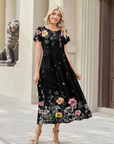 Abito Maxi Bohemien Olivia da Donna – Abito Lungo Floreale con Taglio A e Tasche