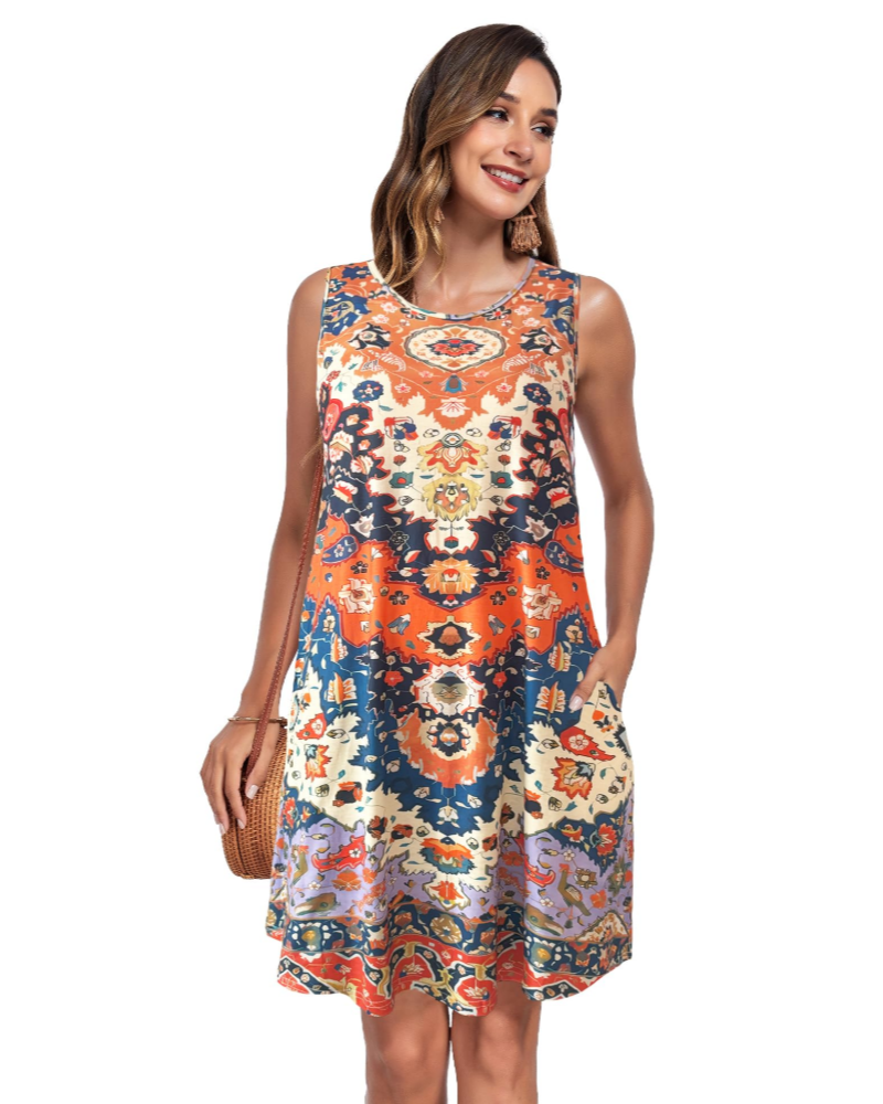 Vestito Estivo Ruby da Donna – Taglio A-Line con Tasche e Tessuto Elasticizzato
