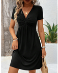Quinn Mini Vestaglia Donna Estate – Scollo a V Maniche Corte Vita Alta