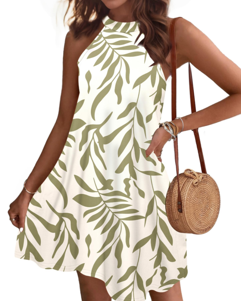 Vestito Estivo Donna Mian – Mini Tunica Halter con Schiena Scoperta e Tasche