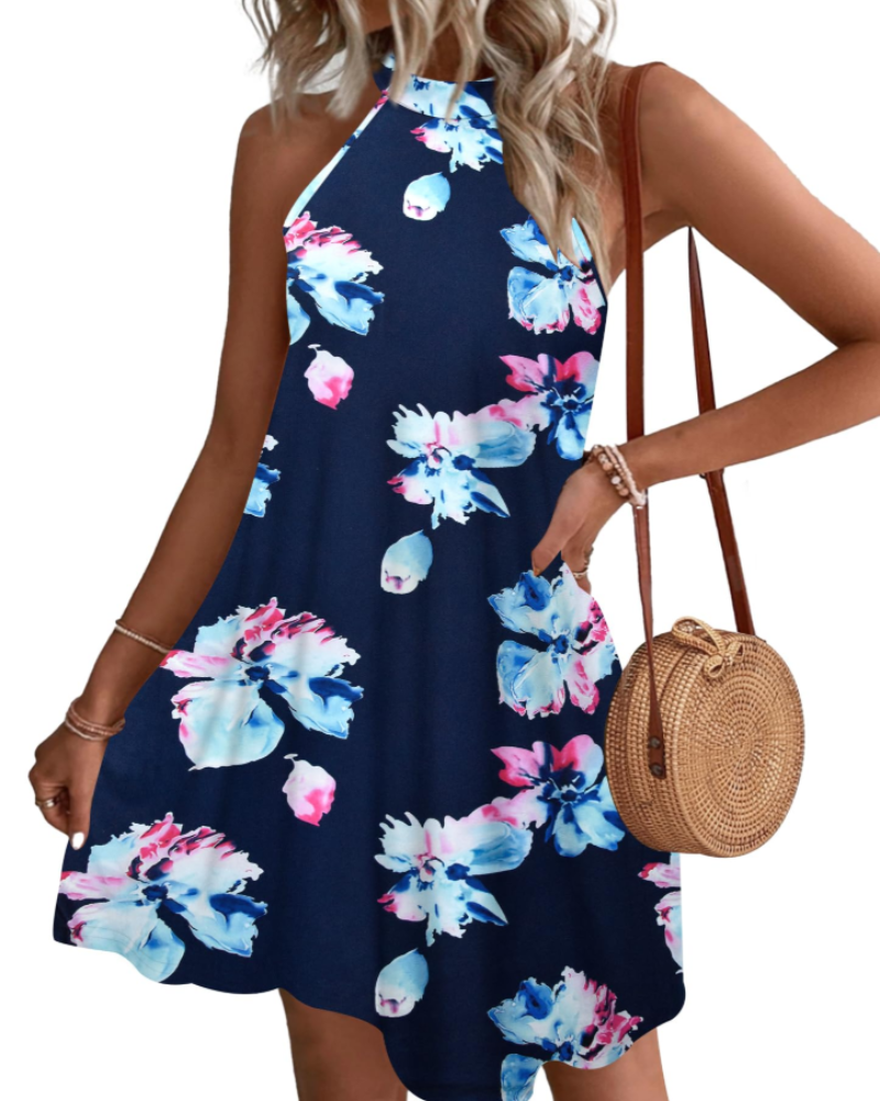 Vestito Estivo Donna Mian – Mini Tunica Halter con Schiena Scoperta e Tasche