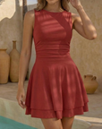 Vestito Mini Cicy Donna – Collo Quadrato, Maniche Lunghe, Corsetto e Volant