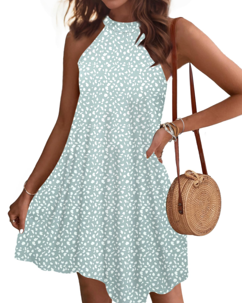 Vestito Estivo Donna Mian – Mini Tunica Halter con Schiena Scoperta e Tasche