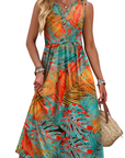Vestito Maxi Sophia da Donna – Abito Lungo Estivo con Scollo a V, Senza Maniche e Tasche