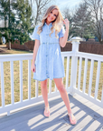 Vestito Camicia Donna in Denim Emma – Vestito Babydoll con Bottoni e Volant Sovrapposti