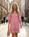 Léa Abito Bohemien Donna – Abito Floreale Maniche 3/4 Taglio Fluido Estate Chic