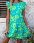 Vestito Mini Estivo Donna Nami – Floreale con Maniche a Volant e Collo Tondo