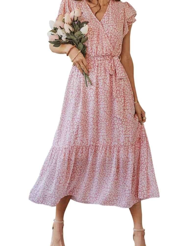 Anita Abito Maxi Donna – Abito Bohemien Floreale Scollo a V Volant Cintura Estate