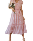 Anita Abito Maxi Donna – Abito Bohemien Floreale Scollo a V Volant Cintura Estate