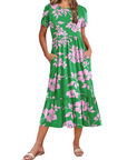 Vestito Midi Emily da Donna con Volant – Abito Estivo Svasato a Vita Alta con Tasche