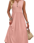 Vestito Maxi Sophia da Donna – Abito Lungo Estivo con Scollo a V, Senza Maniche e Tasche