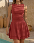Vestito Mini Cicy Donna – Collo Quadrato, Maniche Lunghe, Corsetto e Volant