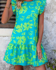 Vestito Mini Estivo Donna Nami – Floreale con Maniche a Volant e Collo Tondo