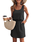 Vestaglia Faith Estiva Donna – Senza Maniche, Scollo a U con Coulisse e Tasche