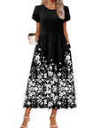 Abito Maxi Bohemien Olivia da Donna – Abito Lungo Floreale con Taglio A e Tasche