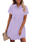 Vestito Camicia Donna in Denim Emma – Vestito Babydoll con Bottoni e Volant Sovrapposti